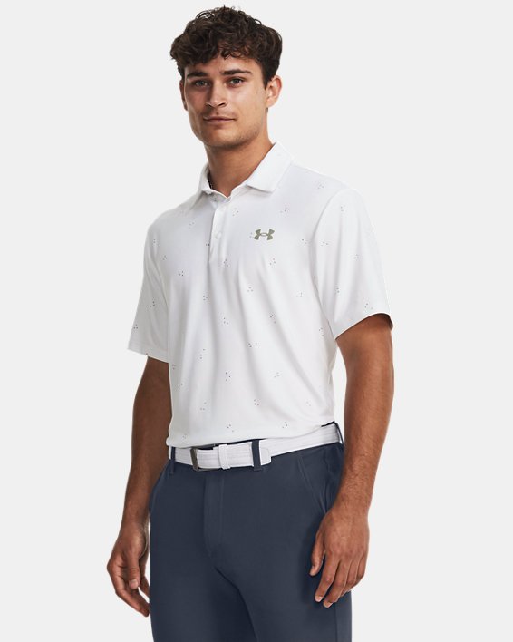 เสื้อโปโล UA Playoff 3.0 Printed สำหรับผู้ชาย in White image number 0
